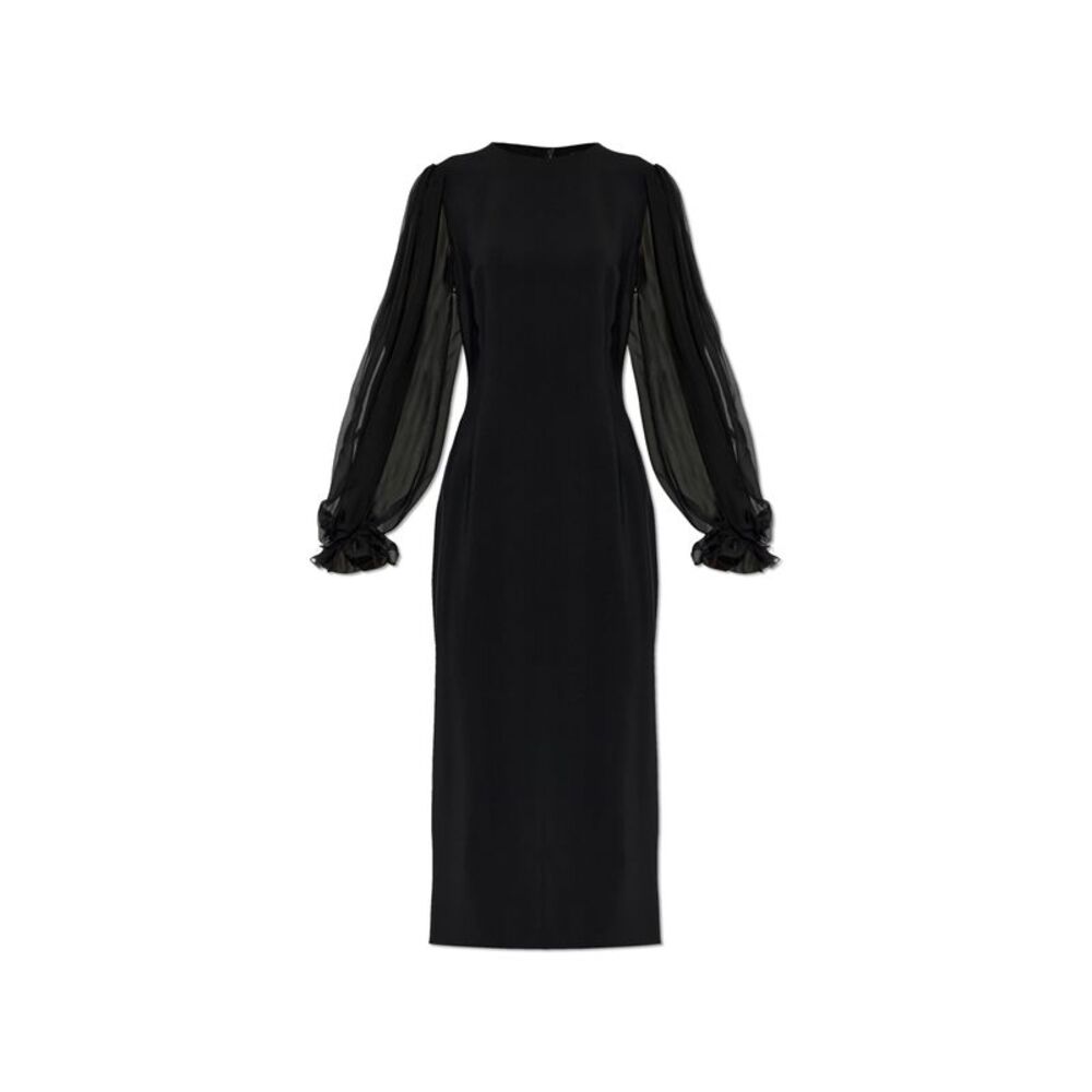Dress with puff sleeves